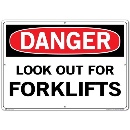 Vestil Aluminum Sign, 14-1/2" H, 20-1/2" W, Aluminum, Rectangle, English, SI-D-06-E-AL-063 SI-D-06-E-AL-063